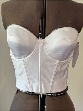 Va Bien 506 White Satin Bridal Bustier Corset Longline Bra 40B NWT